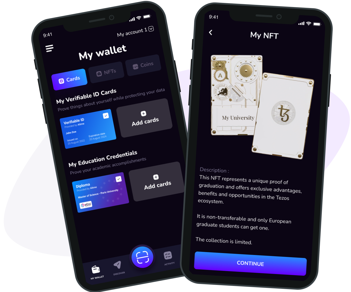 Altme SSI wallet app interface