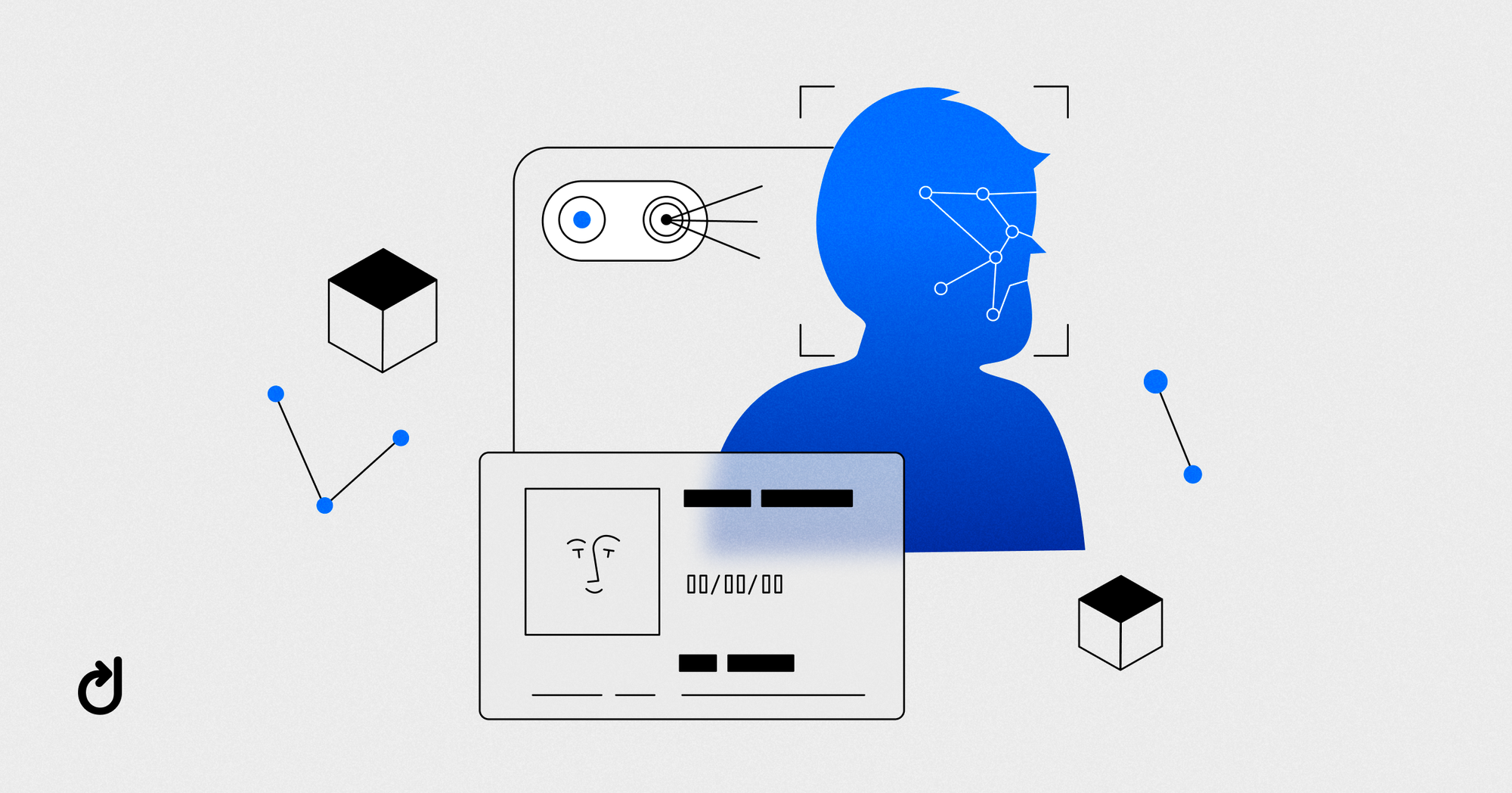 Illustration of a user managing their decentralized identity wallet across multiple blockchains in Web3, symbolizing privacy and control over digital credentials.