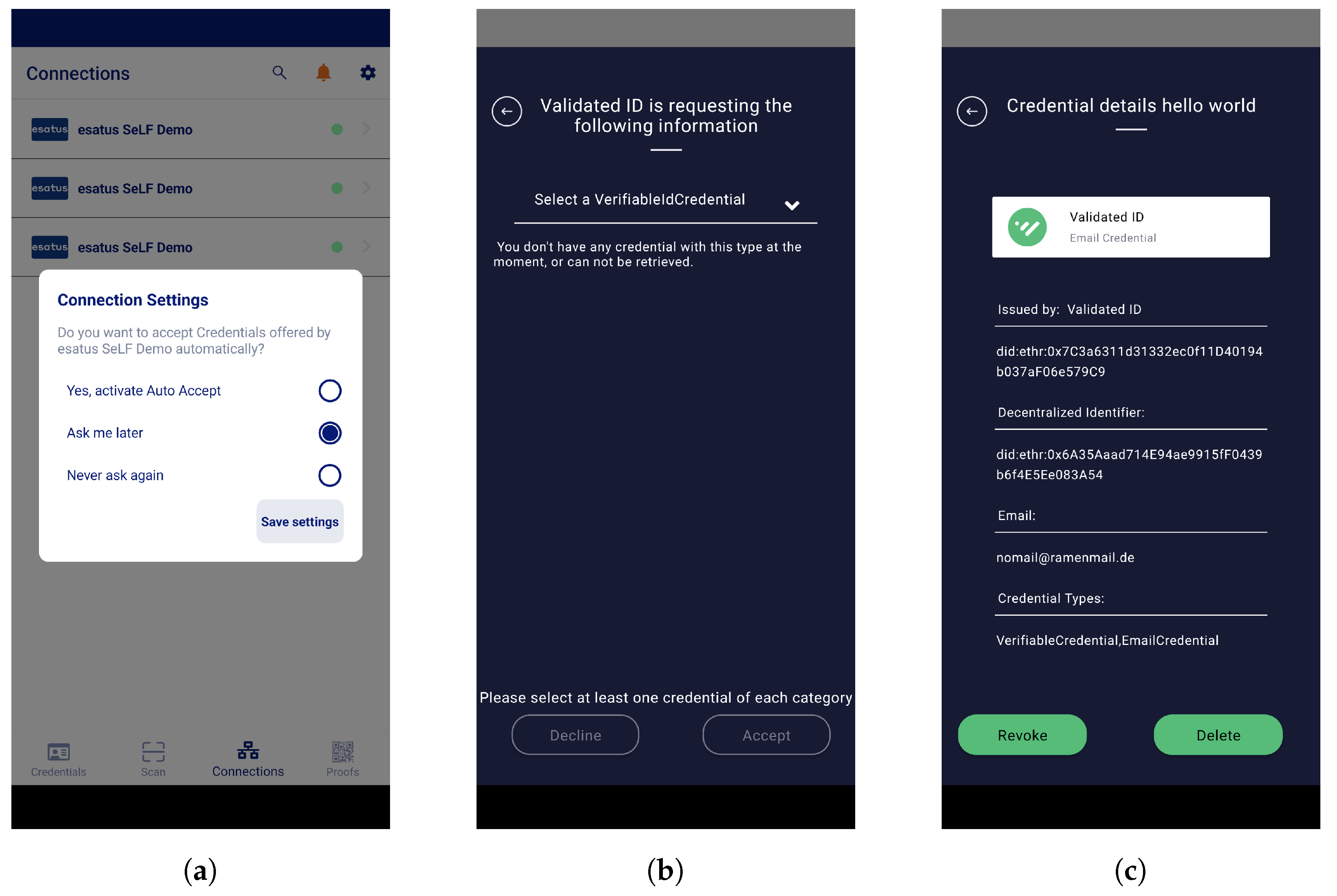 Gataca self-sovereign identity wallet interface